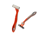 Orange Color Three Blade Razor , Smooth And Comfortable Plastic Shaving Razor